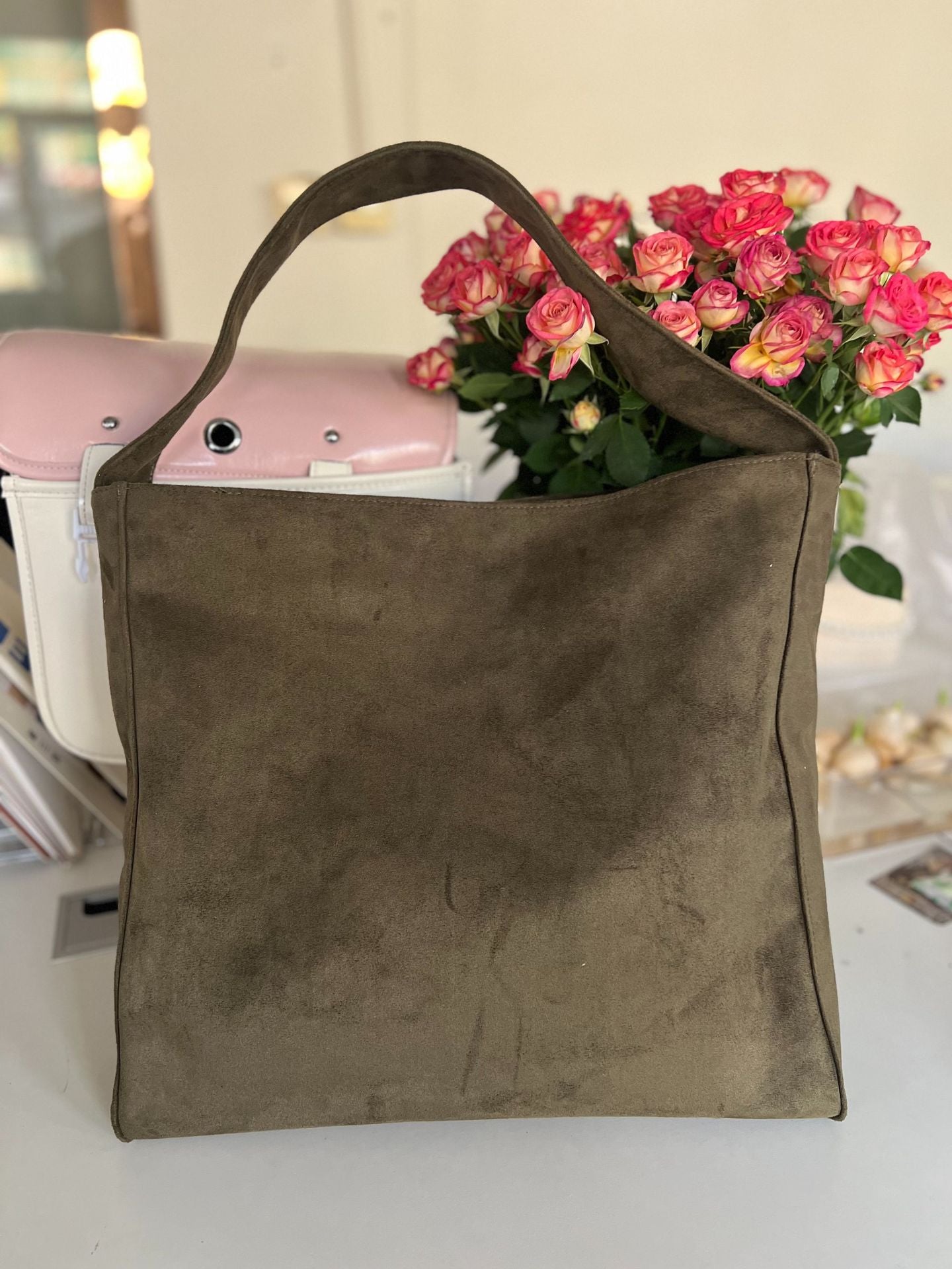 Retro Woolen Tote Bag Urban Simplicity Style for Daily Use