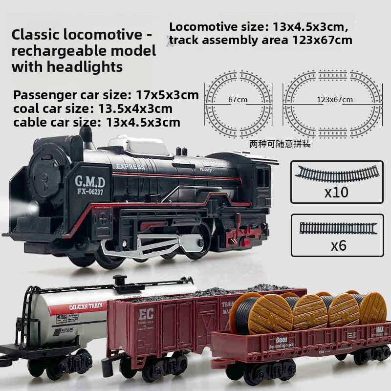 Electric Train Set with Realistic Movement and Track Layouts Battery or Rechargeable