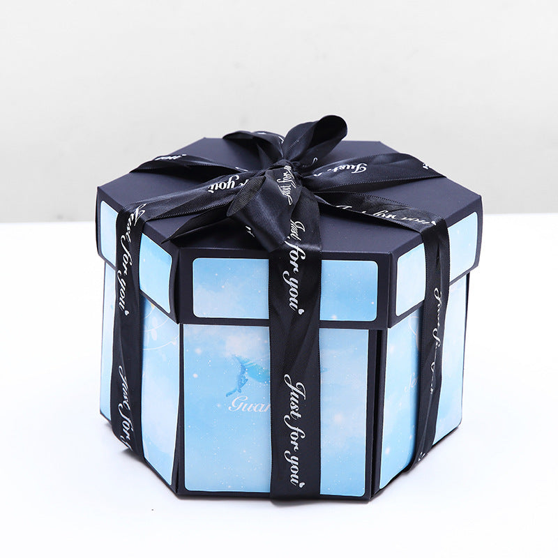 Hexagonal Explosion Box DIY Multi-Layer Gift Box for Surprises