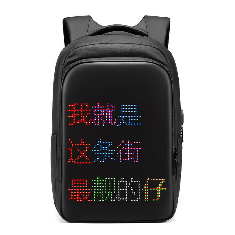 LED Display Backpack Waterproof Oxford Cloth, 20-35L High-Capacity Travel & Laptop Bag with Customizable Messaging