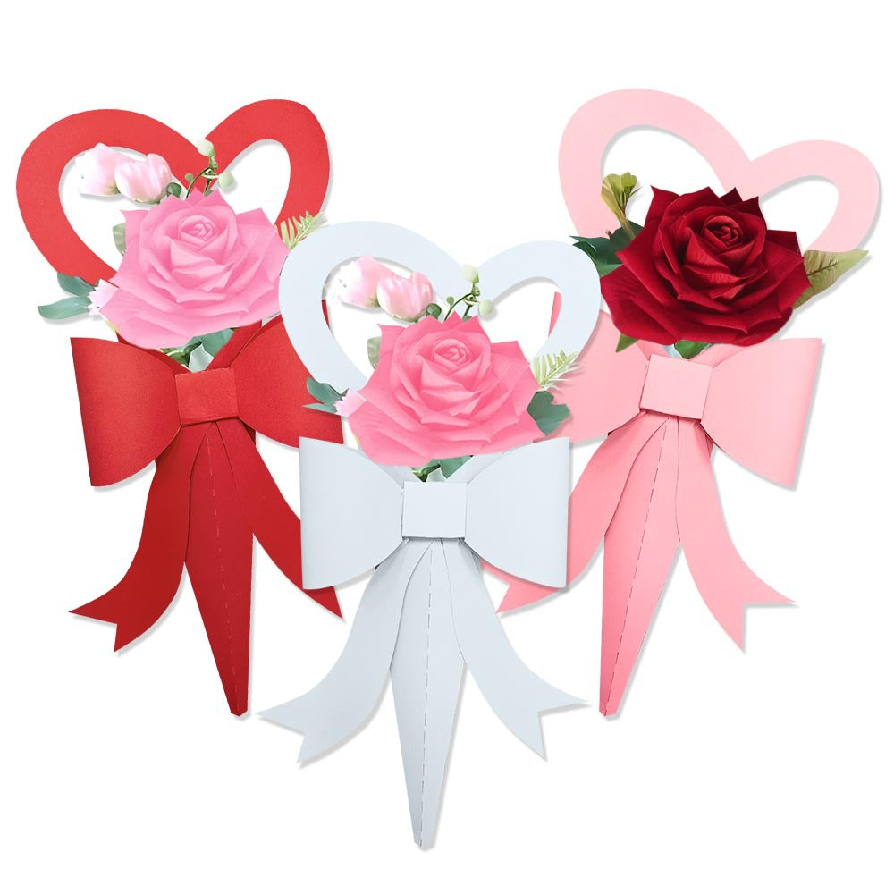 DIY Flower Bouquet Packaging Set with Bow Romantic Gift Wrap for Flowers