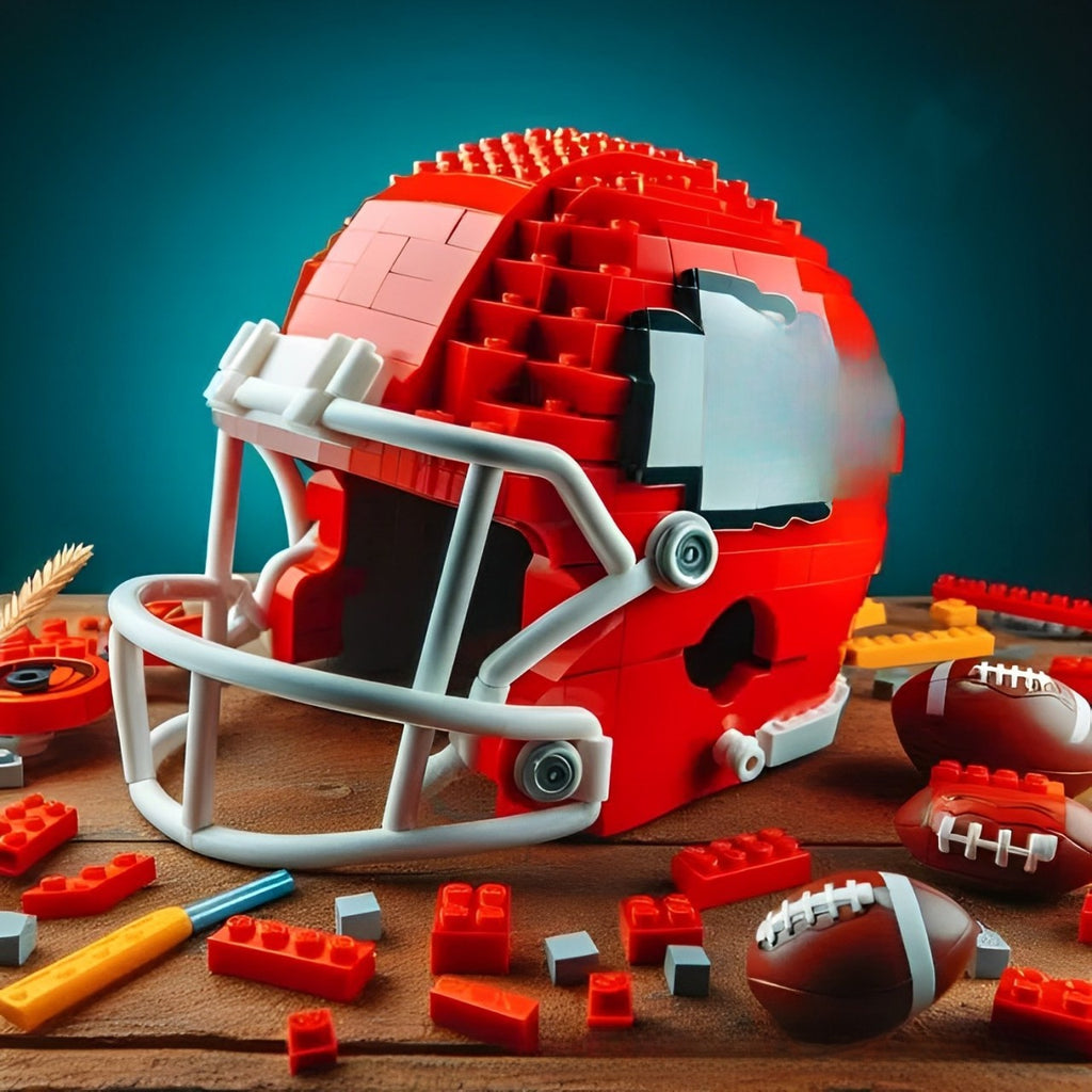 NFL Team Building Block Helmet - Collectible Football Helmet Construction Toy for Kids & Fans
