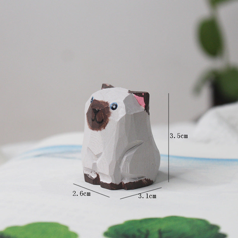 Handcrafted Wooden Animal Ornament Basswood Table Decor & Pendant Keychain