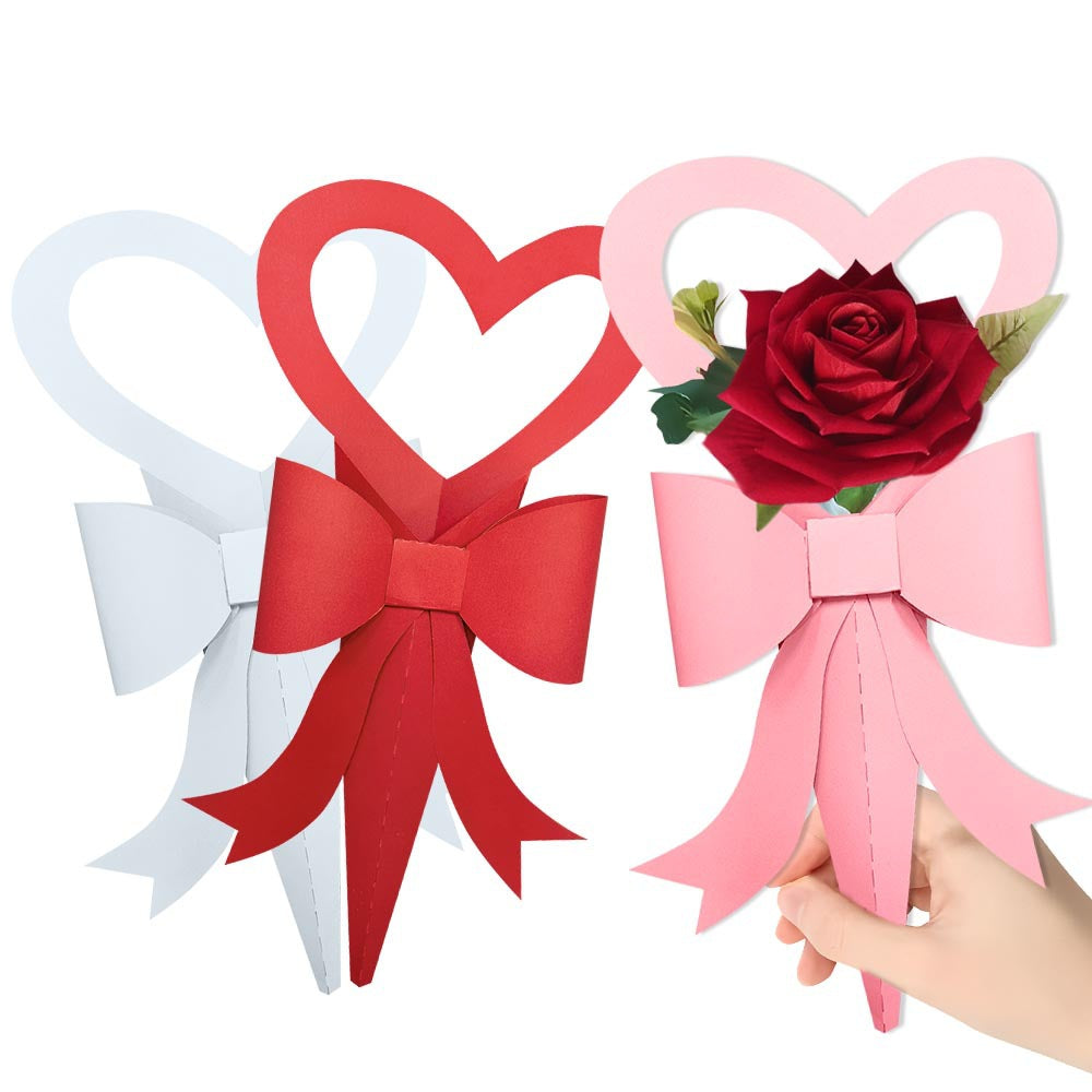 DIY Flower Bouquet Packaging Set with Bow Romantic Gift Wrap for Flowers