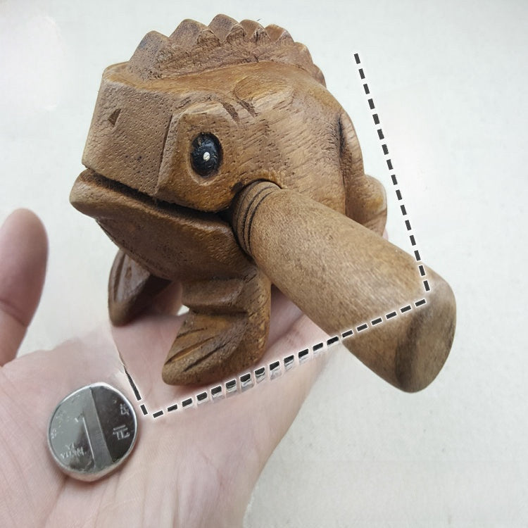 Handcrafted Thai Wooden Toad ? Mango Wood Souvenir with Chirping Sound and Cultural Charm