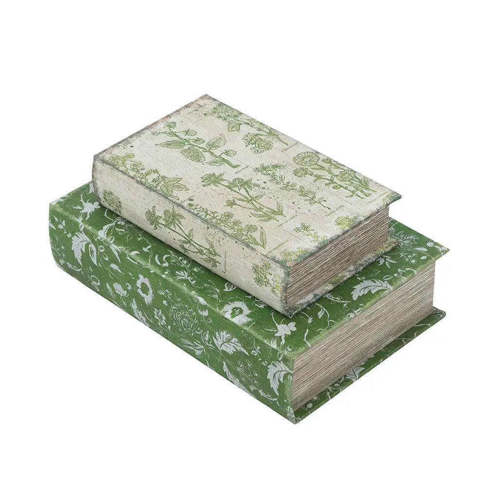 Vintage Botanical and Bird Decorative Book Storage Box Set - D8142 - Home Decor