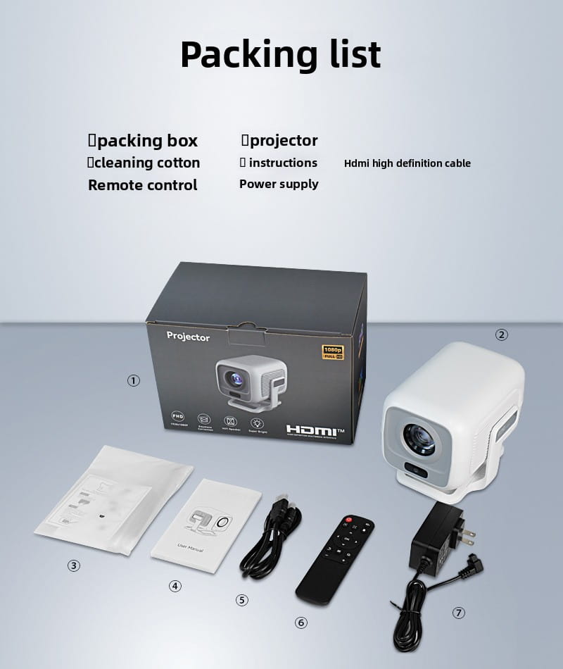 1080P Android Smart Projector with WiFi & Bluetooth 6000 ISO Lumens Portable Home Theater Projector with Auto Focus