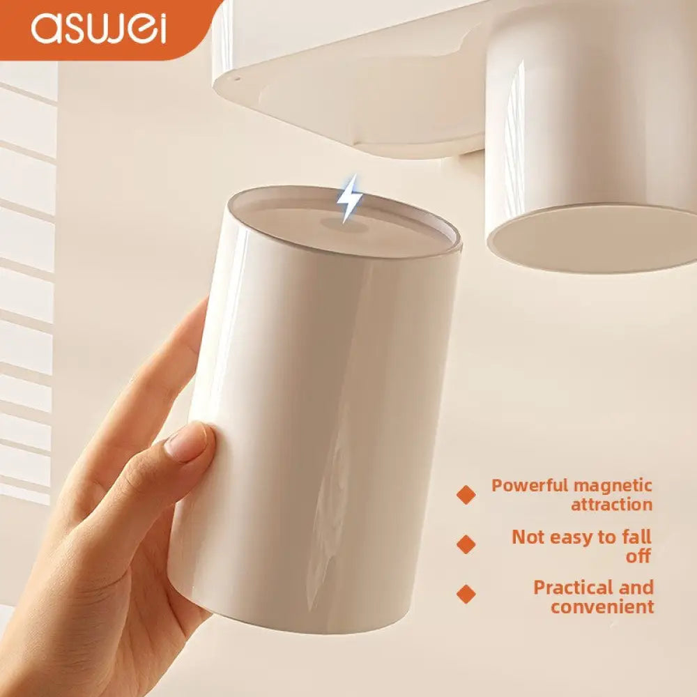 Magnetic Wall-Mounted Toothbrush Holder with Toothpaste Squeezer - Home Decor