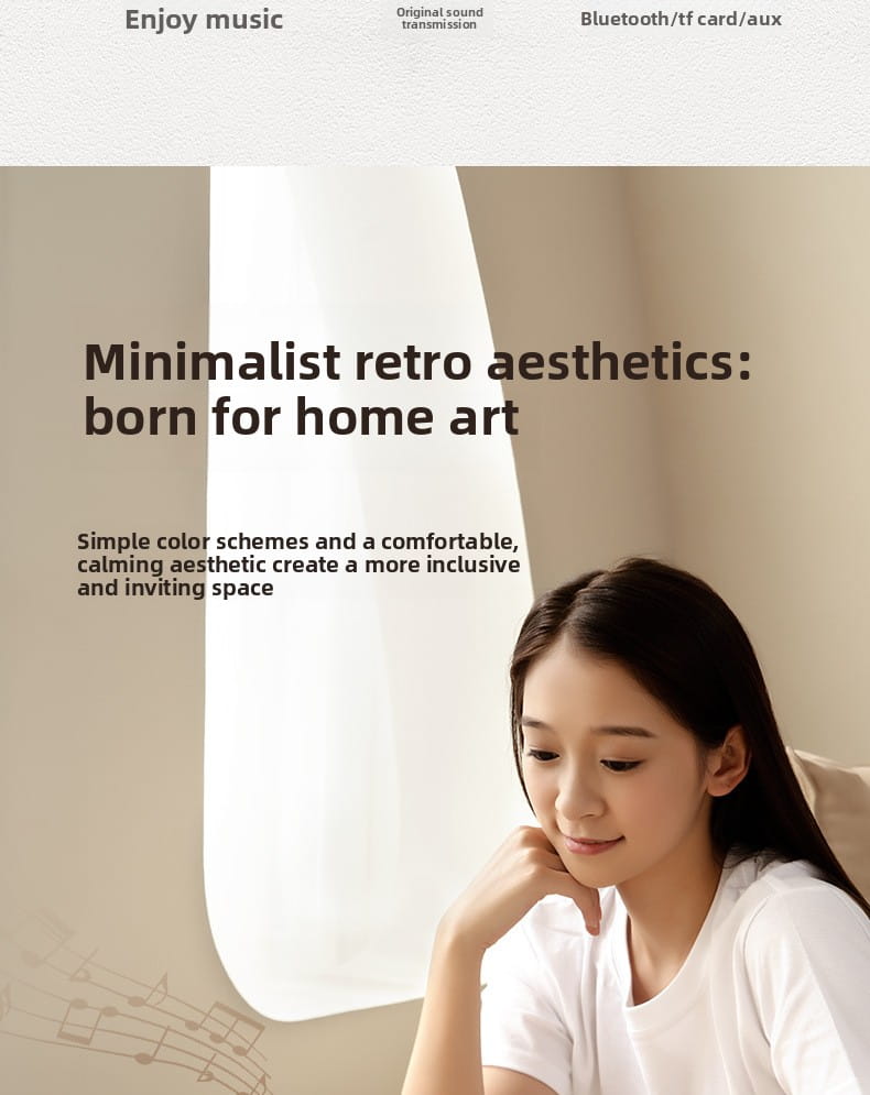 Retro Vinyl Clock Bluetooth Speaker (LK09) - Portable 5W Wireless Speaker with TF & AUX Support