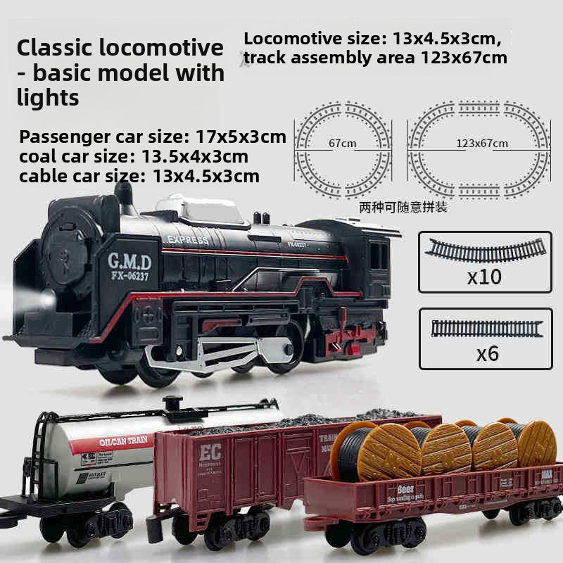 Electric Train Set with Realistic Movement and Track Layouts Battery or Rechargeable
