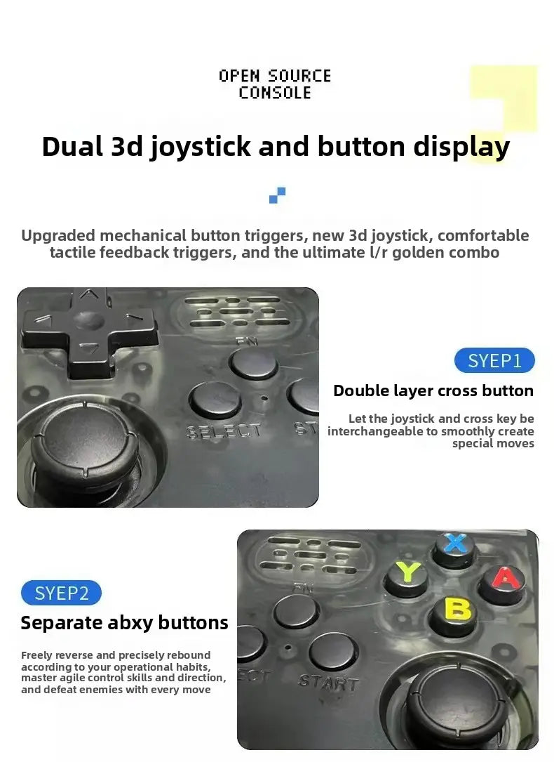 Android Retro Handheld Game Console - 3.5- Portable Gaming Device with PS1 & Arcade Support (64GB/128GB)