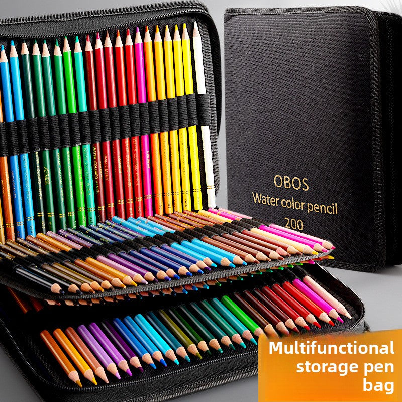 200-Color Oil-Based Colored Pencil Set - Professional Art Supplies with Cloth Bag for Sketching, Drawing, and Coloring