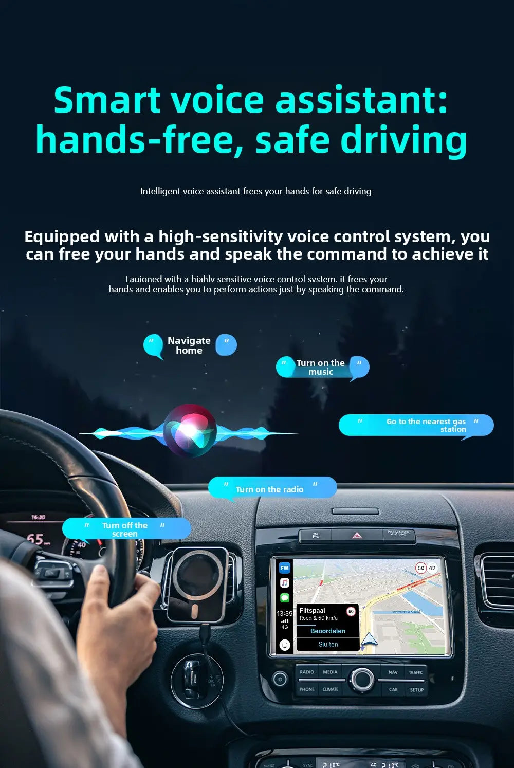 Wireless CarPlay & Android Auto Adapter 1080P USB Plug & Play Converter for iOS & Android