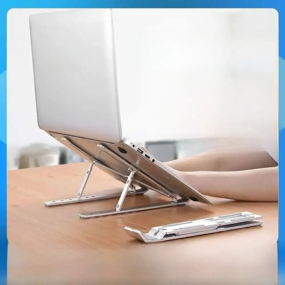 Adjustable Foldable Laptop Stand with Cooling Design - 10-Level Aluminum Ergonomic Laptop & Tablet Holder - Consumer