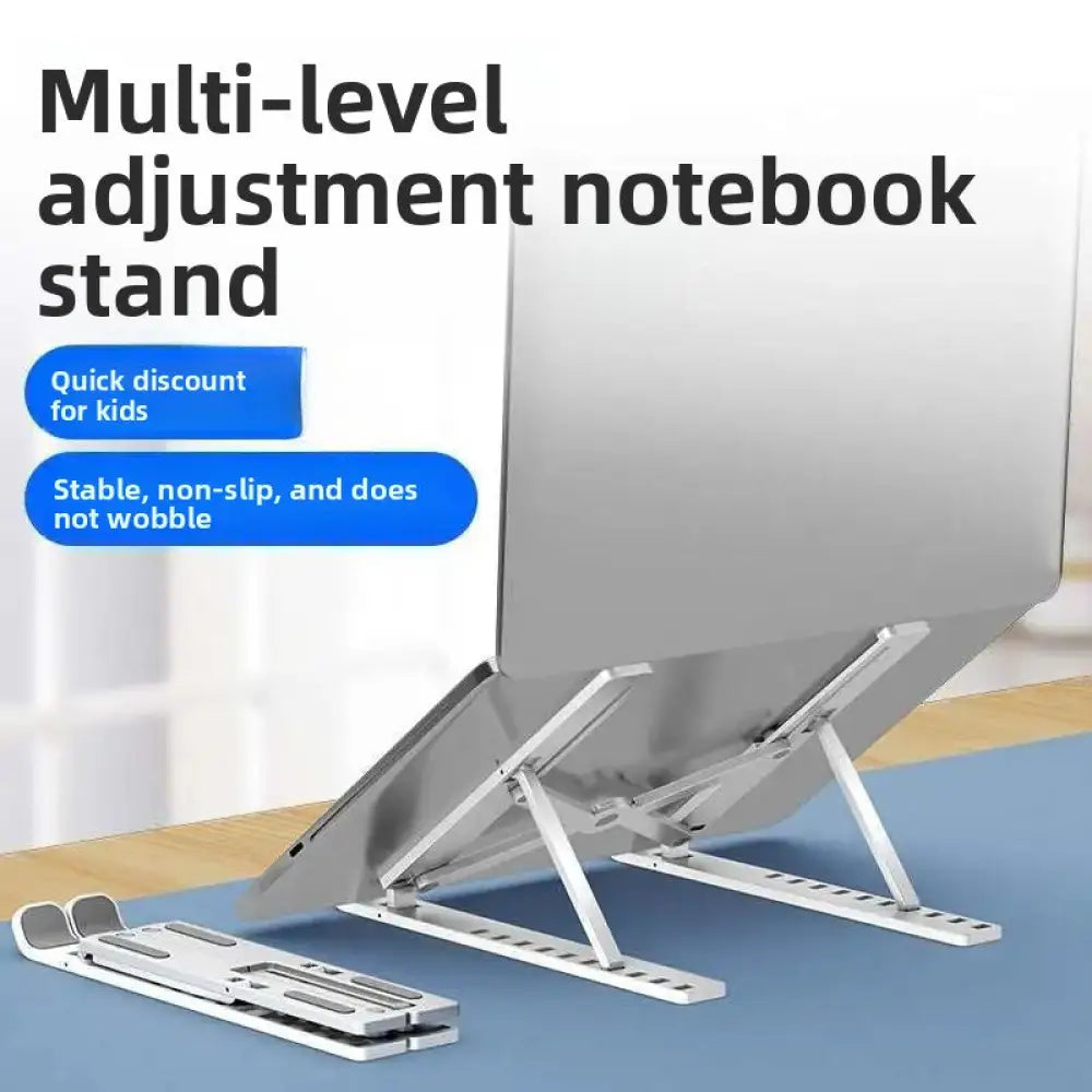 Adjustable Foldable Laptop Stand with Cooling Design - 10-Level Aluminum Ergonomic Laptop & Tablet Holder - Consumer