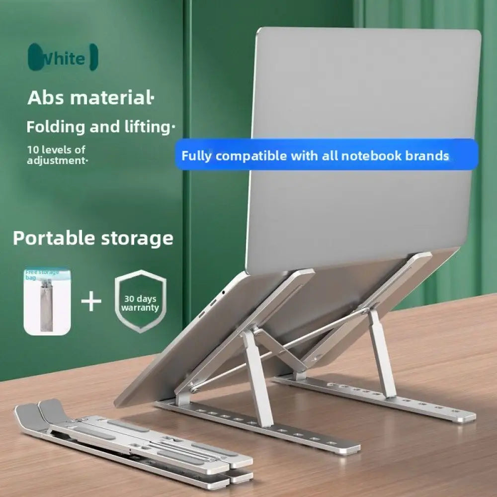 Adjustable Foldable Laptop Stand with Cooling Design - 10-Level Aluminum Ergonomic Laptop & Tablet Holder - Moonlight