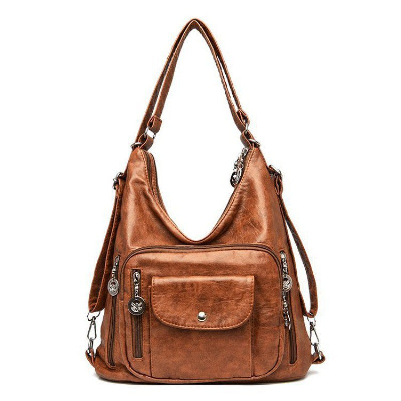 Stylish Large PU Bucket Bag Versatile Shoulder Bag for Everyday Use