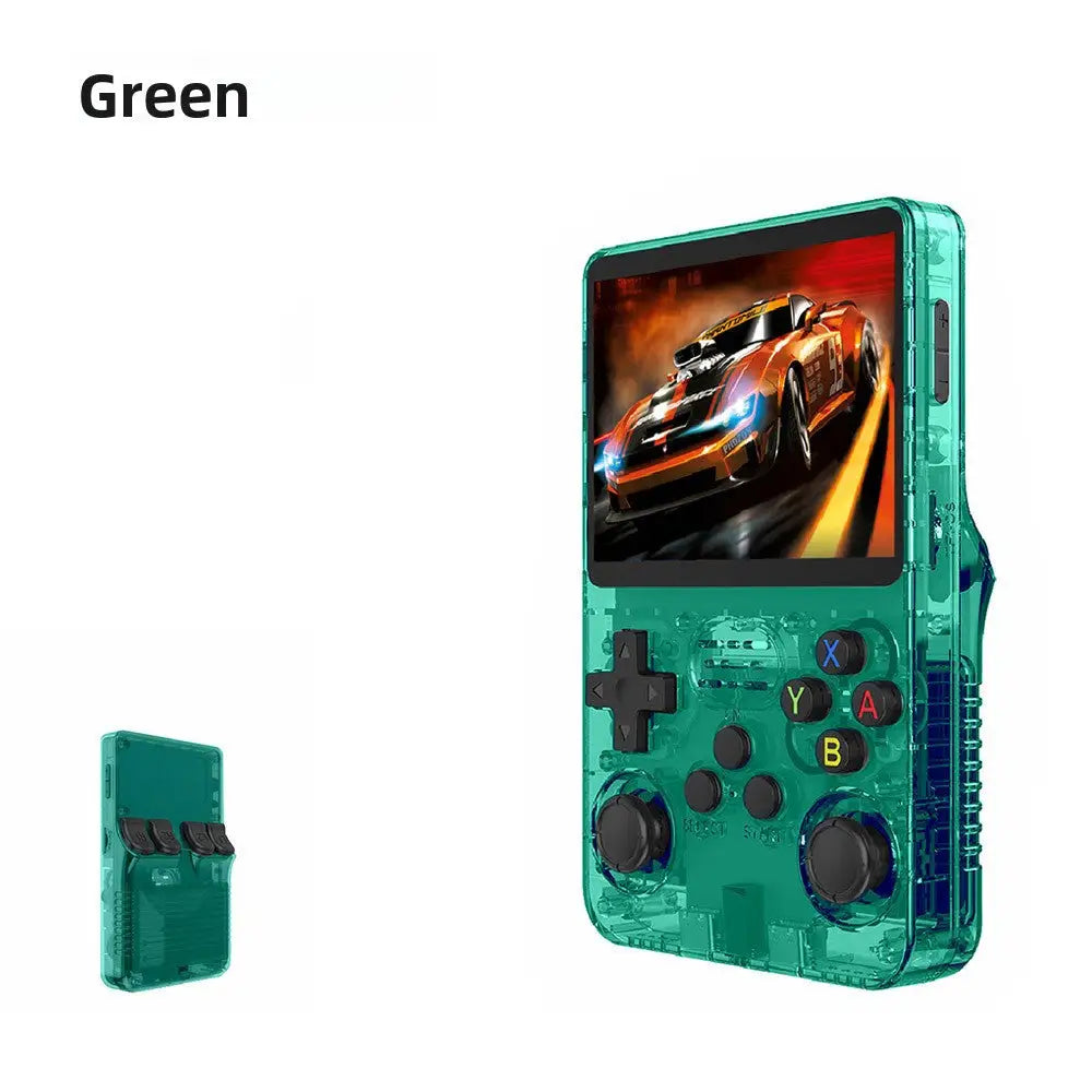Android Retro Handheld Game Console - 3.5- Portable Gaming Device with PS1 & Arcade Support (64GB/128GB) - Transparent