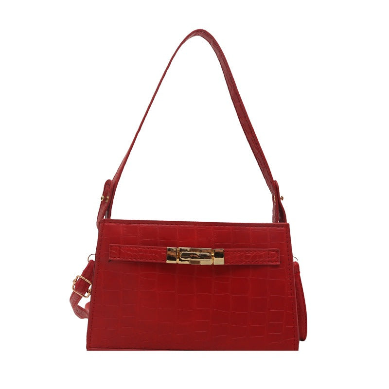 Crocodile Pattern PU Handbag Medium Square Shoulder Bag