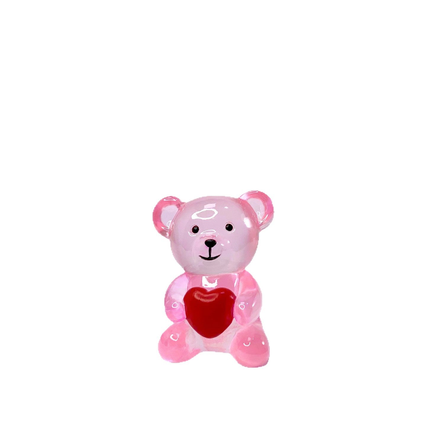 Heart Bear Resin Ornament Transparent Decorative Gift for Home & Parties