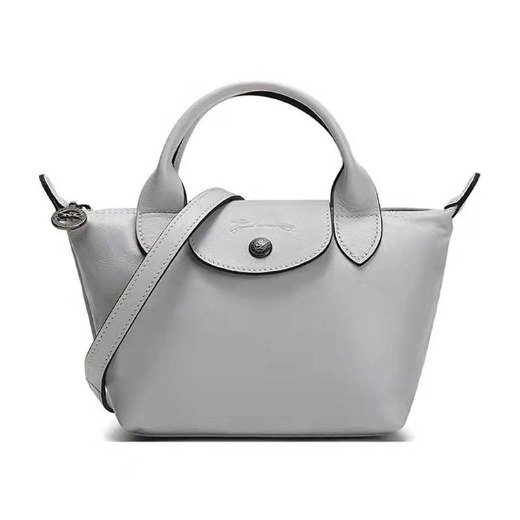 Lambskin Dumpling Shoulder Bag Small PU Leather Crossbody Handbag with Mobile and ID Pockets, Trendy Street Style