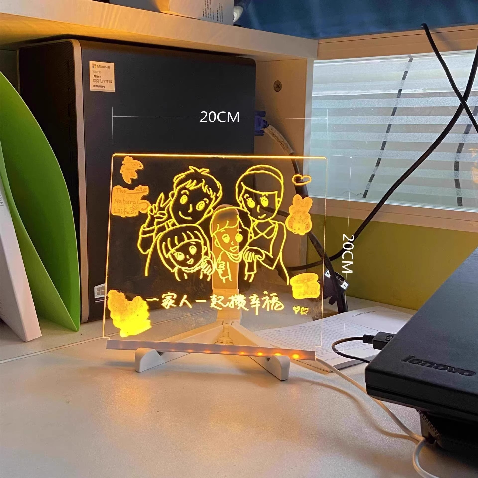 LED Glow Magnetic Drawing Board for Kids - Reusable Fluorescent Light-Up Art Tablet with USB Power