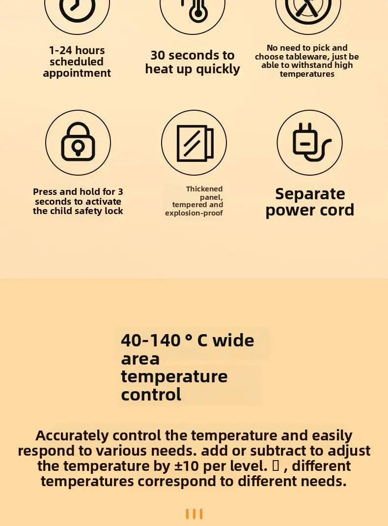 Intelligent Electric Food Warming Tray with Digital Touch Controls