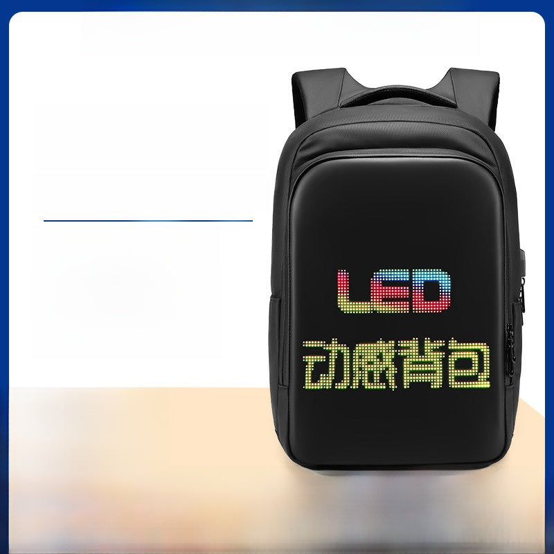 LED Display Backpack Waterproof Oxford Cloth, 20-35L High-Capacity Travel & Laptop Bag with Customizable Messaging