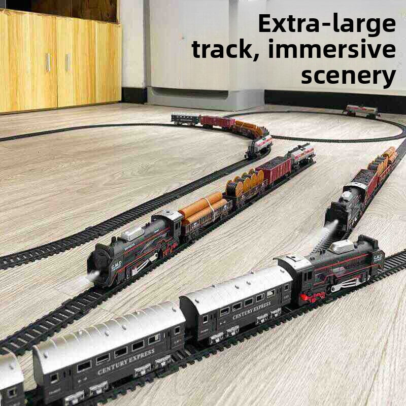 Electric Train Set with Realistic Movement and Track Layouts Battery or Rechargeable