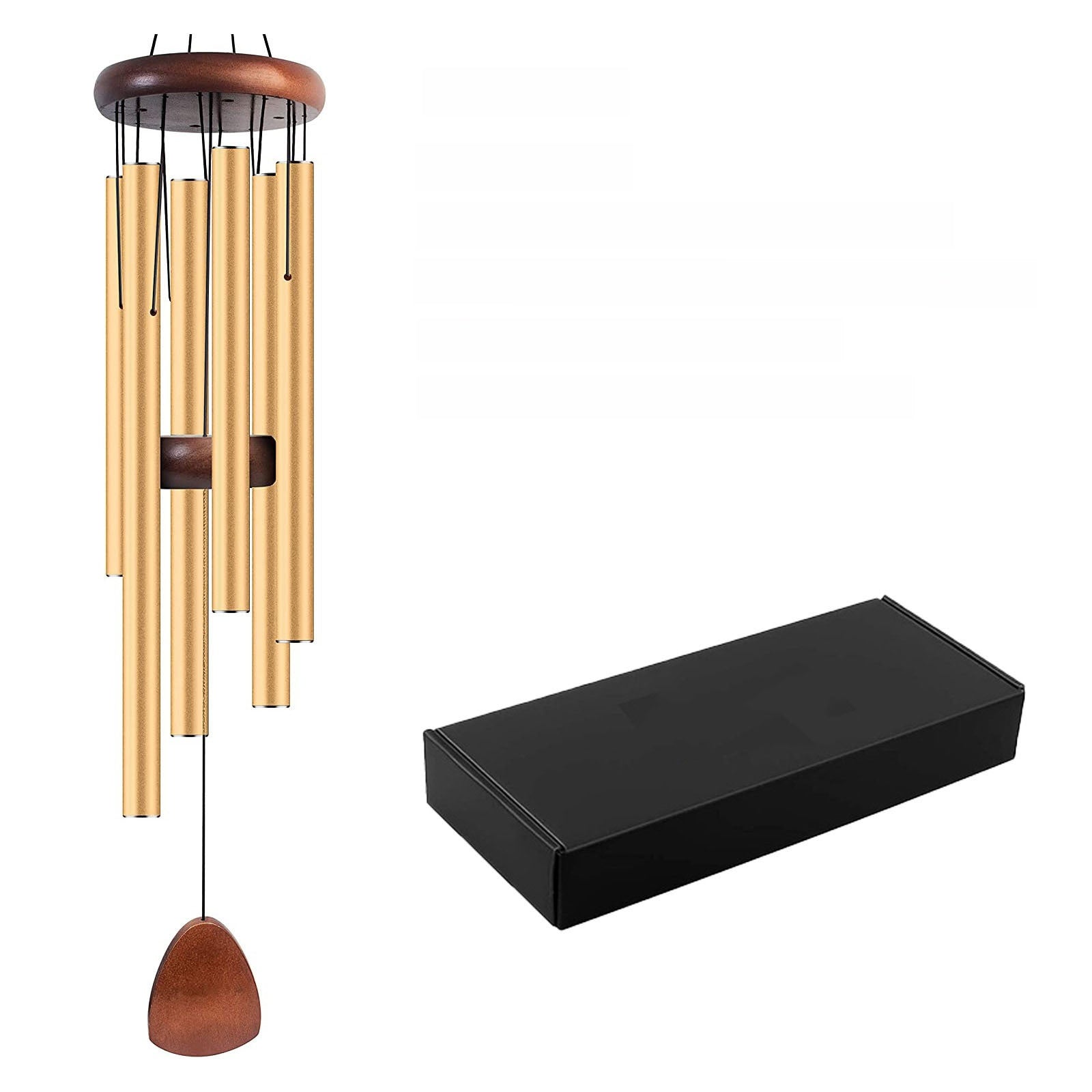 Personalized Aluminum Wind Chimes - 6 Tube Outdoor Hanging Chime with Deep Resonant Sound