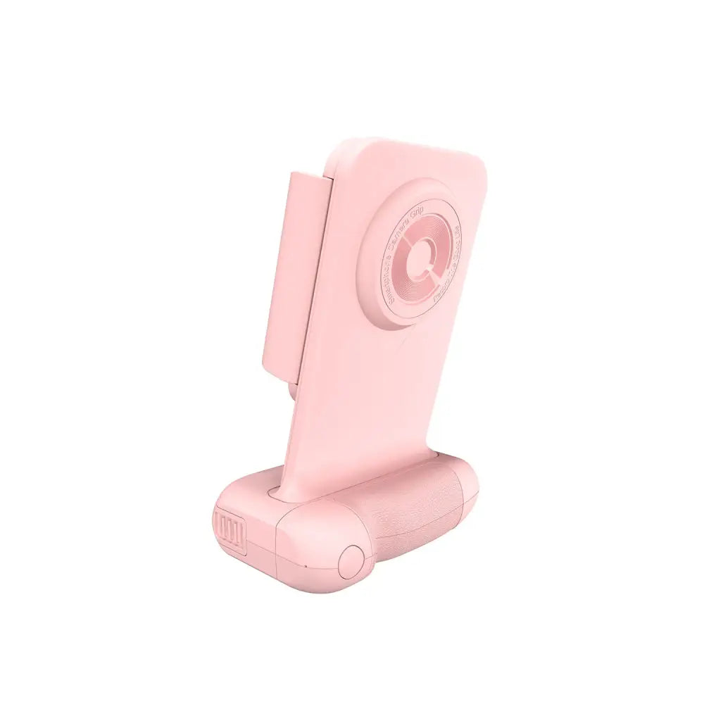 Bluetooth Camera Grip with Magnetic Remote & Wireless Charging - Rotatable Phone Holder Tripod Stand - Pink / RX01-A