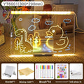 LED Glow Magnetic Drawing Board for Kids - Reusable Fluorescent Light-Up Art Tablet with USB Power