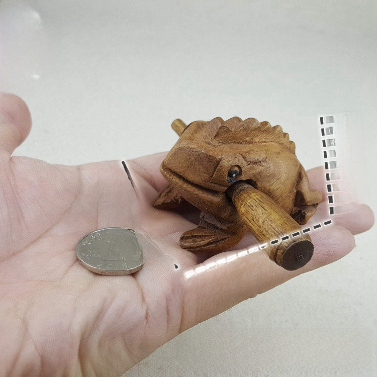 Handcrafted Thai Wooden Toad ? Mango Wood Souvenir with Chirping Sound and Cultural Charm