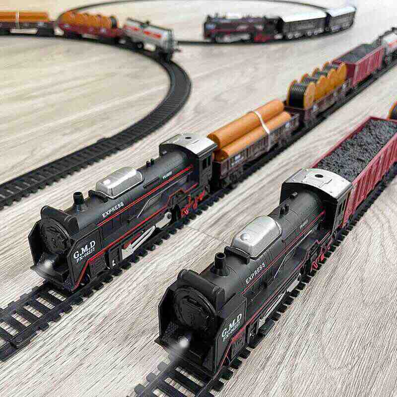 Electric Train Set with Realistic Movement and Track Layouts Battery or Rechargeable