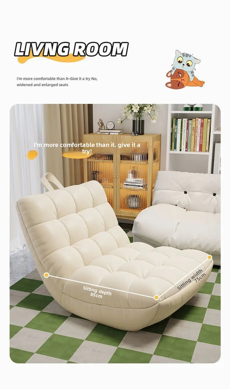 Modern Single Bean Bag Chair with High Elastic Foam - Multi-Functional Lounge Seat with Optional Footrest