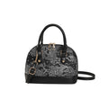 Shell-Style Handbag Chic PU Leather Crossbody with Color-Block Embroidery