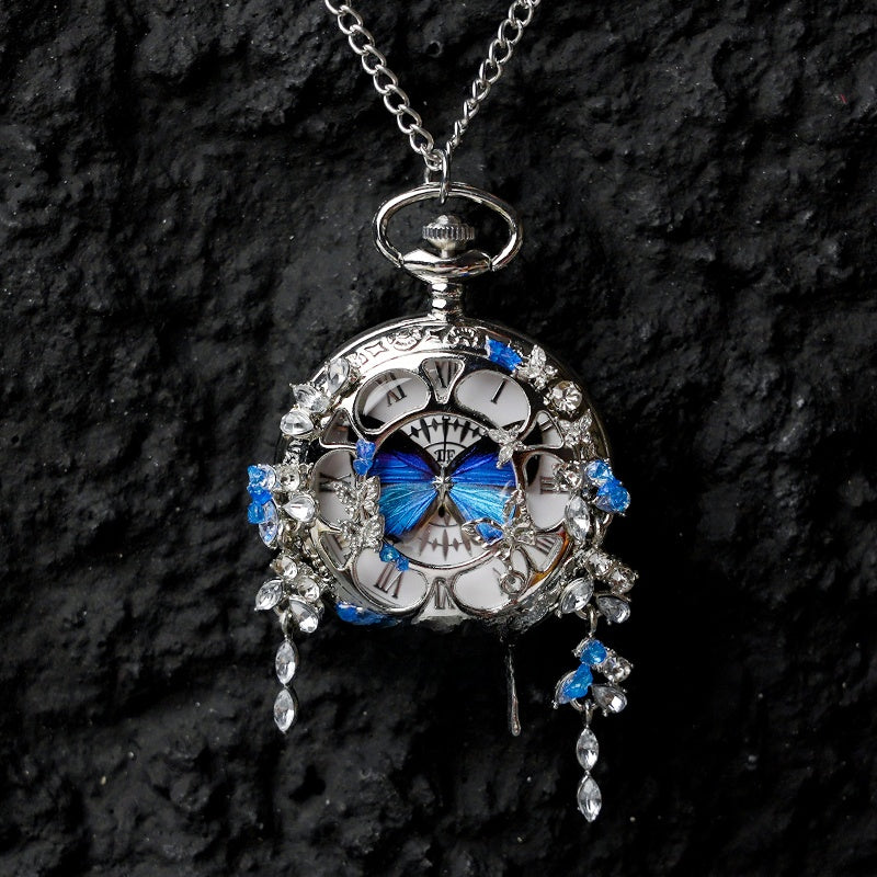 Real Butterfly Pocket Watch - Preserved Specimen Decorative Electronic Pocket Watch Gift