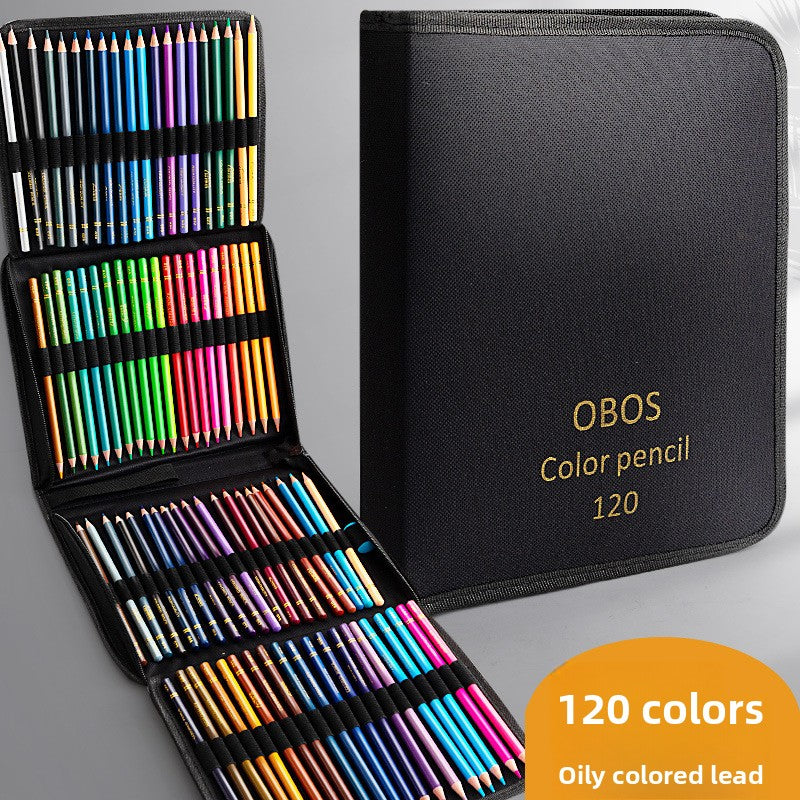 200-Color Oil-Based Colored Pencil Set - Professional Art Supplies with Cloth Bag for Sketching, Drawing, and Coloring