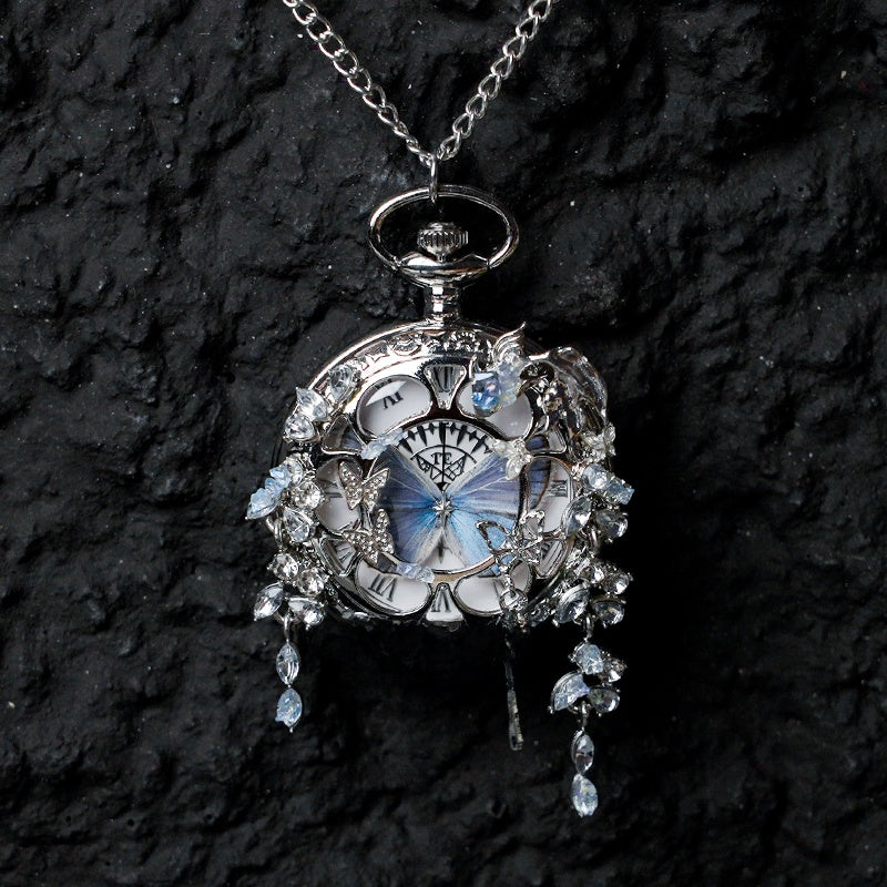 Real Butterfly Pocket Watch - Preserved Specimen Decorative Electronic Pocket Watch Gift