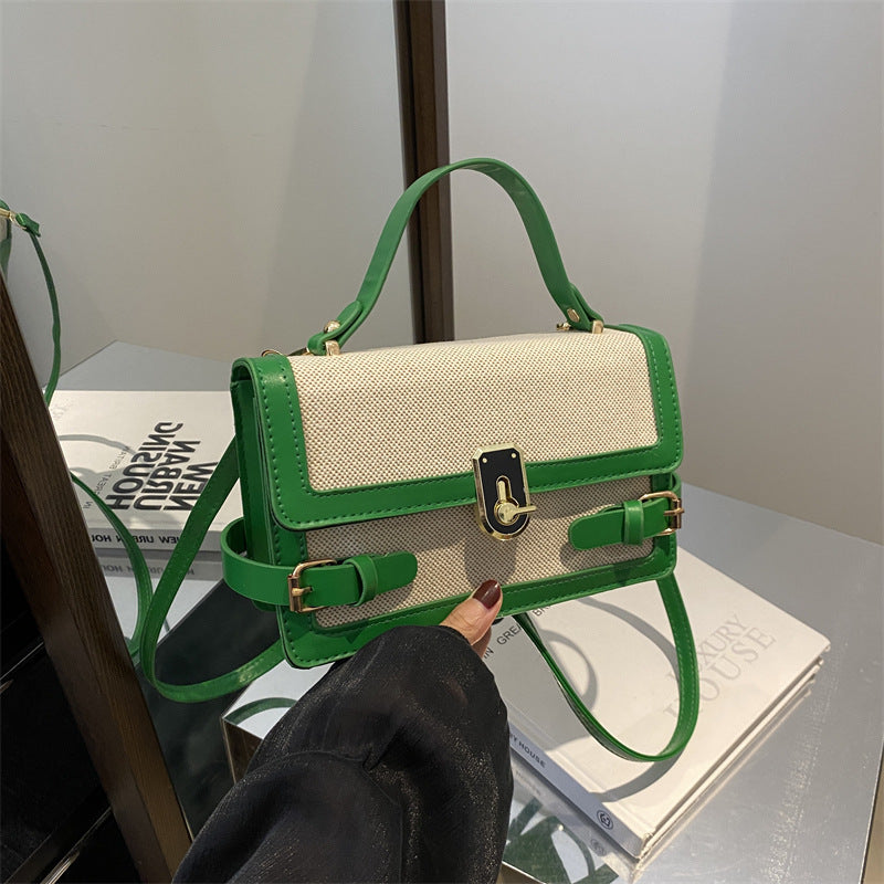 Small Square Bag Trendy Color-Block Crossbody for Summer