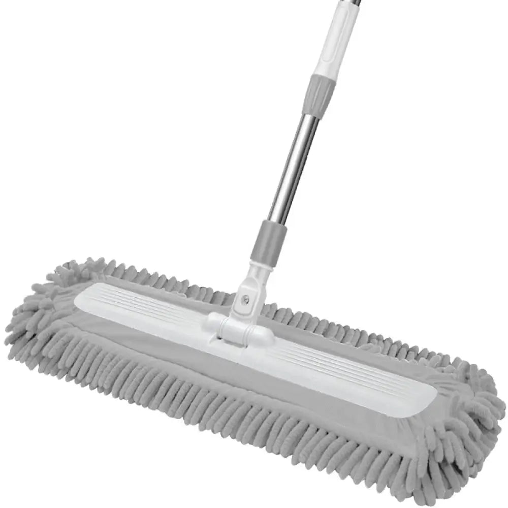 Chenille Spin Mop with Telescopic Handle - Adjustable 84-134cm Stainless Steel Floor Cleaner with Flip Squeeze &