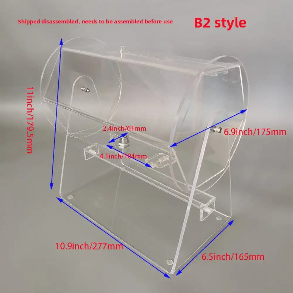 Clear Acrylic Lottery Drum Raffle Drawing Machine Transparent Rotating Ball Box - Small Lottery Drum B2 Disassembled