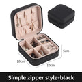 Compact Faux Leather Jewelry Storage Box and Travel Organizer Case - Black / 10x10x5cm - Gifts for All Occasions