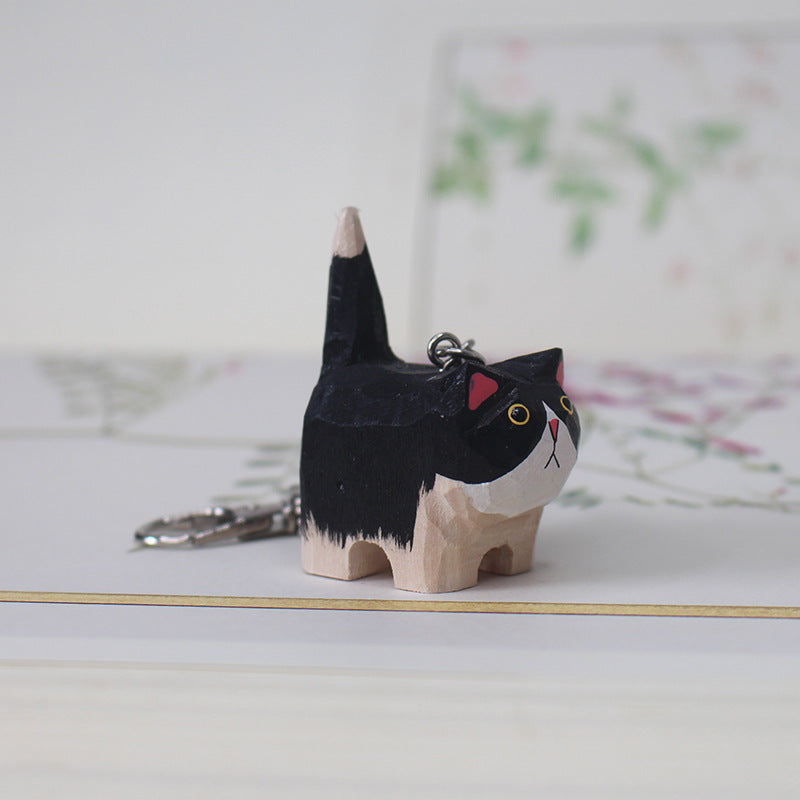 Handcrafted Wooden Animal Ornament Basswood Table Decor & Pendant Keychain