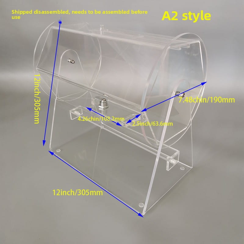 Clear Acrylic Lottery Drum Raffle Drawing Machine Transparent Rotating Ball Box