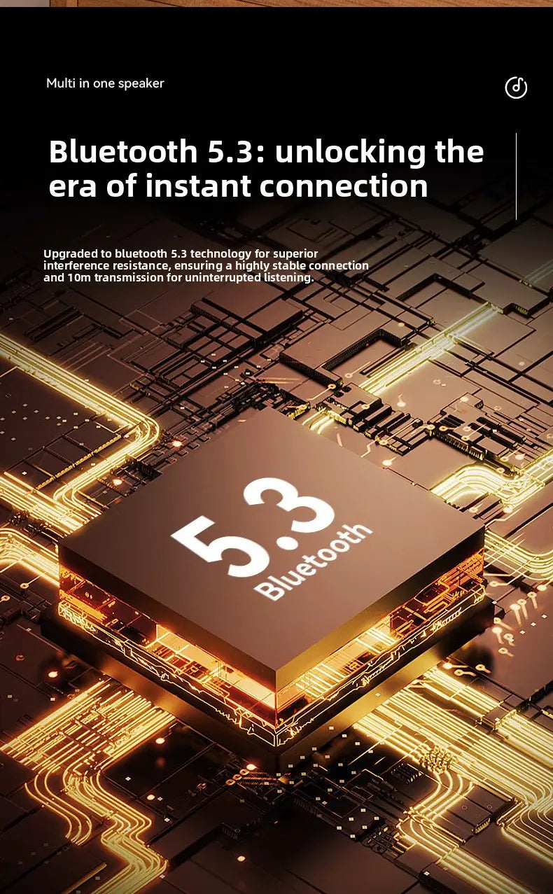 15W Bluetooth Speaker Wireless Charger Alarm Clock Night Light 2.1 Sound