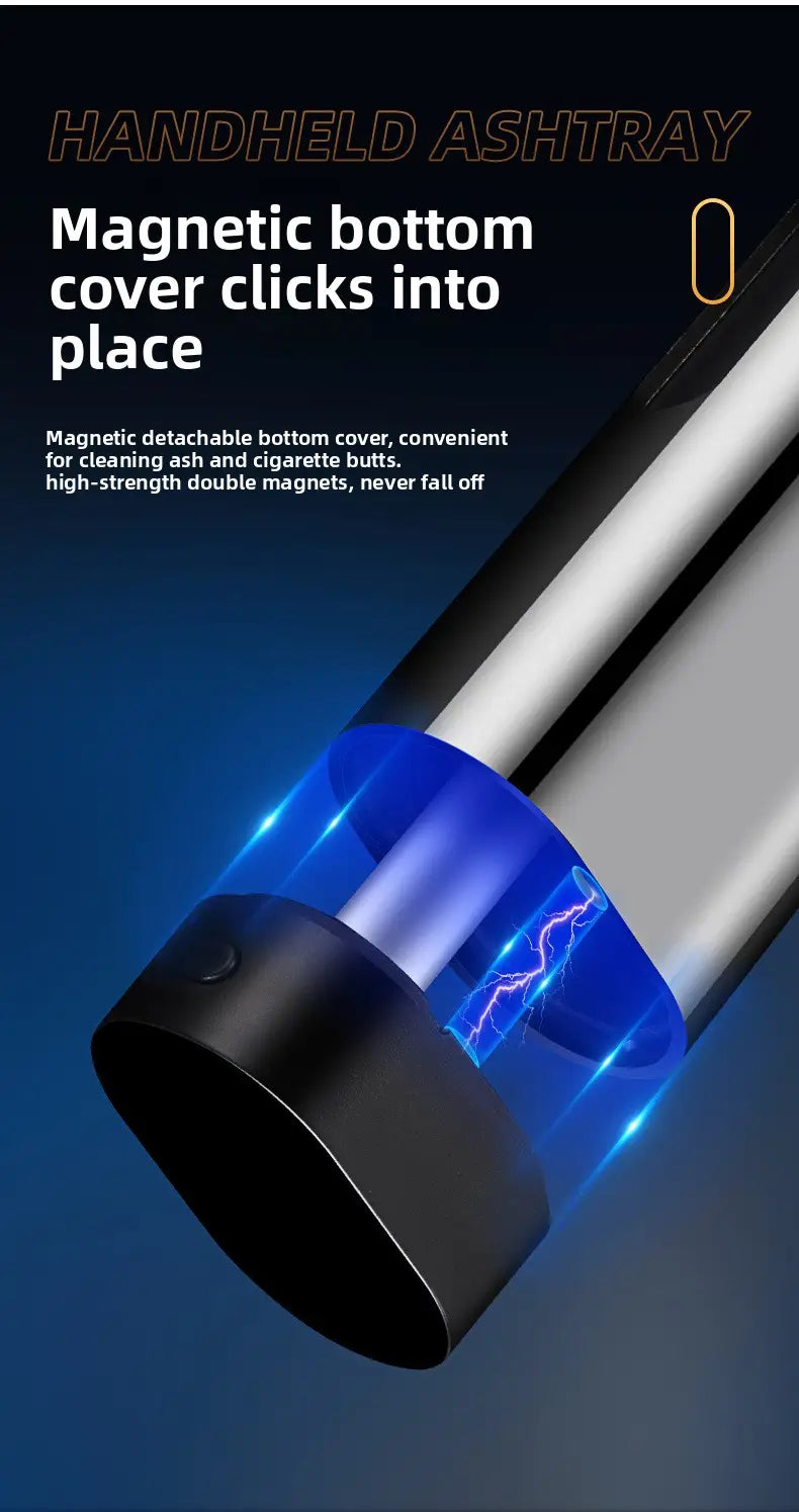 USB Rechargeable Car Ashtray with Push-Button Lighter Portable Smokeless Ash Holder with Gift Box