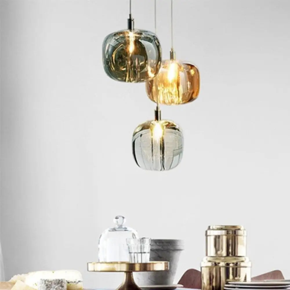 Modern Smart Crystal Pendant Light in Amber and Silver finishes - Home Decor