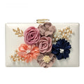 Elegant Floral Evening Clutch PU Leather Small Square Handbag