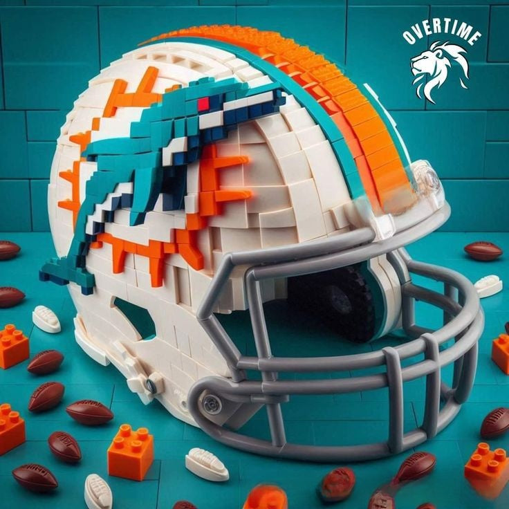 NFL Team Building Block Helmet - Collectible Football Helmet Construction Toy for Kids & Fans